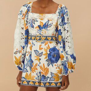 Farm Rio Off-White Summer Flowers Romper